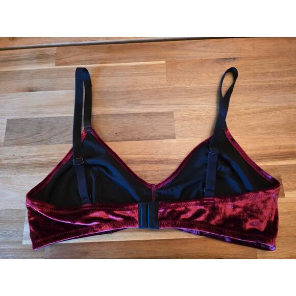 Colsie Red Velvet Bralette – Size XS | Soft Stretch Lounge Bra - Picture 3 of 6